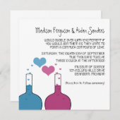 Science of Love Wedding Invite Kaart (Voorkant / Achterkant)