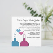 Science of Love Wedding Invite Kaart (Staand voorkant)