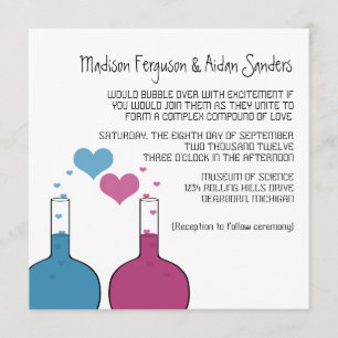 Science of Love Wedding Invite Kaart
