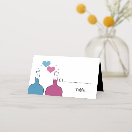 Science of Love Wedding Tented Place Cards Plaatskaartje (Voorkant)