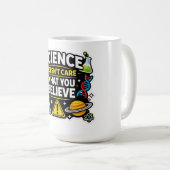 Science Over Belief – Funny Science Quote Design Koffiemok (Voorkant rechts)