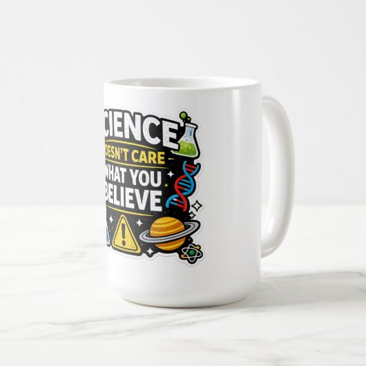 Science Over Belief – Funny Science Quote Design Koffiemok (Voorkant rechts)