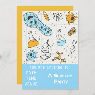 Science party chemistry experiments Party Invitati Kaart