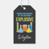 Science Party Favor Labels in blauw Cadeaulabel (Voorkant)