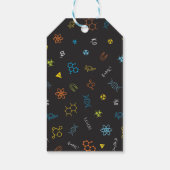 Science Party Favor Labels in blauw Cadeaulabel (Achterkant)