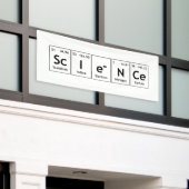 ScIeNCe Periodic Table Elements Word Chemistry Spandoek (Buitenkant Gebouw)