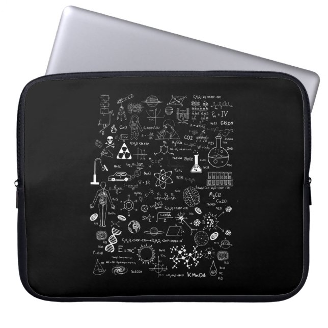 Science Physic Wiskunde Chemistry Biology Astronom Laptop Sleeve (Voorkant)