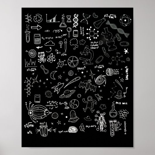 Science Physic Wiskunde Chemistry Biology Astronom Poster (Voorkant)