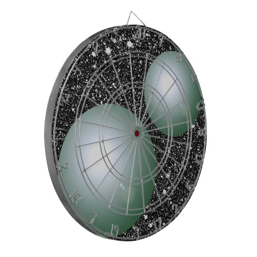 Science Planets Planetary Geeky Gift Dart Board Dartbord (Voorkant Links)