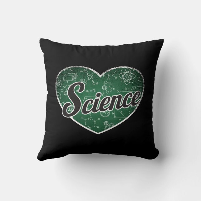 Science Retro Heart Blackboard Love Kussen (Achterkant)