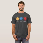 Science Rock Paper Scissor Microorganism friend T-shirt (Voorkant volledig)