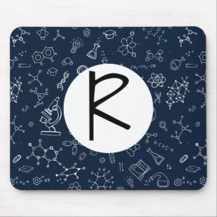 Science / Scheikunde Doodle Patroon Monogram Muismat