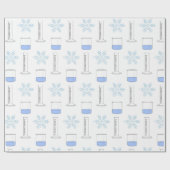 Science Snowflake Beaker Gradud Cylinder Winter Cadeaupapier (Vlak)