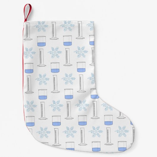 Science Snowflake Beaker Gradud Cylinder Winter Kleine Kerstsok (Voorkant)