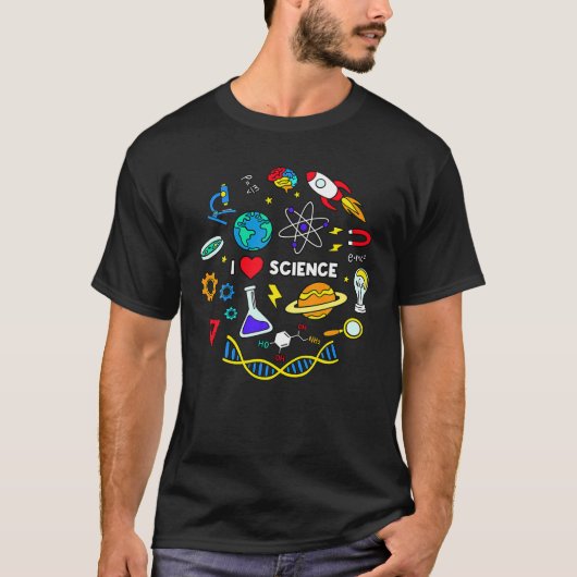 Science T, Science Lover, I Love Science T-shirt (Voorkant)