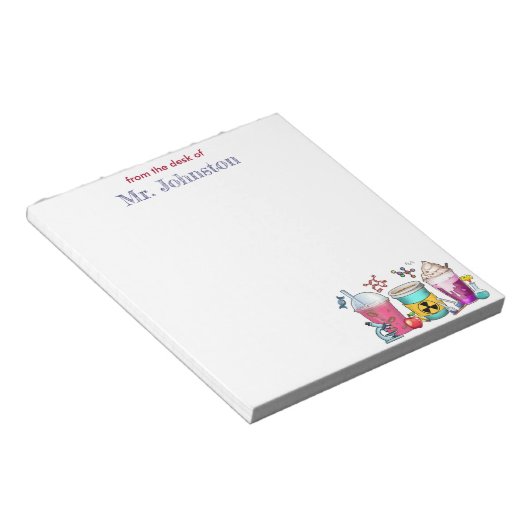 Science Teacher Appreciation Coffee gepersonalisee Notitieblok (Schuin)