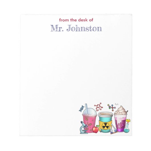 Science Teacher Appreciation Coffee gepersonalisee Notitieblok (Voorkant)