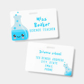 Science Teacher badge (Voor- en achterkant)