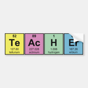 Science Teacher Chemical Elements Bumpersticker