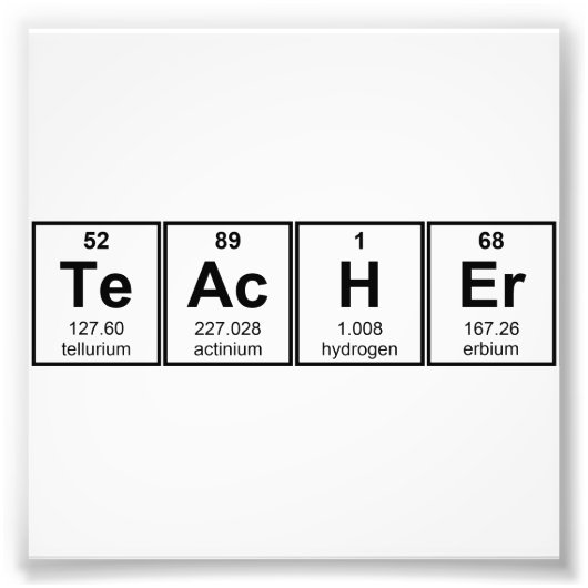 Science Teacher Chemical Elements Foto Afdruk (Voorkant)