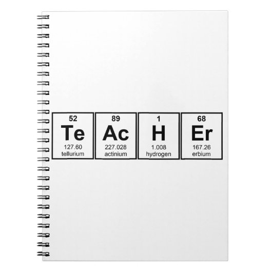 Science Teacher Chemical Elements Notitieboek (Voorkant)