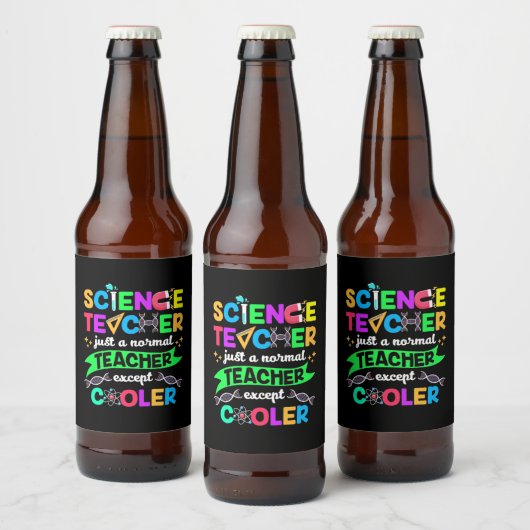 Science Teacher Cool Bier Etiket (Flessen)