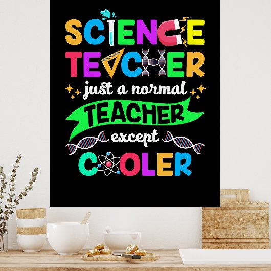 Science Teacher Cool Poster (Keuken)