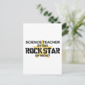 Science Teacher Rock Star by Night Briefkaart (Staand voorkant)