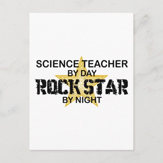 Science Teacher Rock Star by Night Briefkaart (Voorkant)