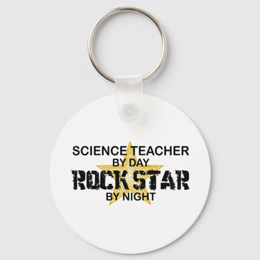 Science Teacher Rock Star by Night Sleutelhanger (Voorkant)