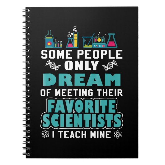 Science Teacher Teach Biology Chemistry Physics Notitieboek (Voorkant)