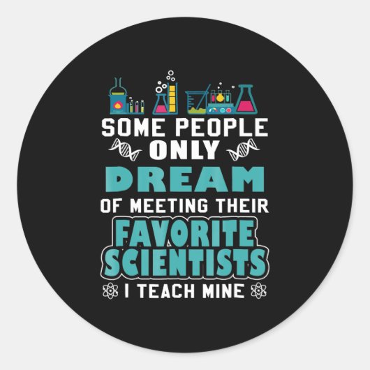 Science Teacher Teach Biology Chemistry Physics Ronde Sticker (Voorkant)