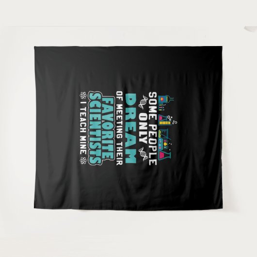 Science Teacher Teach Biology Chemistry Physics Wandkleed (Voorkant (horizontaal))