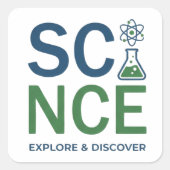 Science Teacher Typography Design Vierkante Sticker (Voorkant)