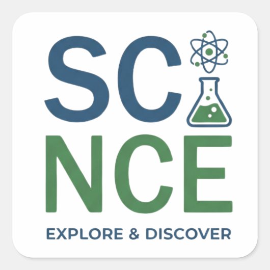 Science Teacher Typography Design Vierkante Sticker (Voorkant)