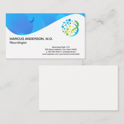 Science Tech Logo | QR-code Aangepast Visitekaartje (Voorkant / Achterkant)