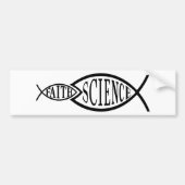 Science Trumps Faith Fish Bumpersticker (Voorkant)