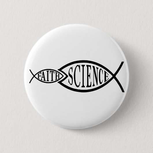 Science Trumps Faith Fish Ronde Button 5,7 Cm (Voorkant)