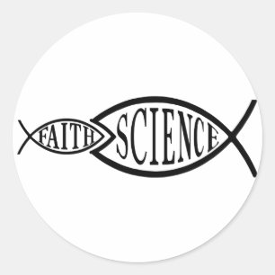 Science Trumps Faith Fish Ronde Sticker