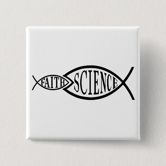 Science Trumps Faith Fish Vierkante Button 5,1 Cm (Voorkant)
