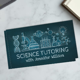 Science Tutoring - Docent Krijt Illustratie Visitekaartje