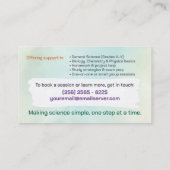 Science Tutoring - Docent Waterverf kunst Visitekaartje (Achterkant)