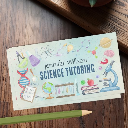 Science Tutoring - Docent Waterverf kunst Visitekaartje