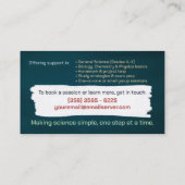 Science Tutoring - Docent Waterverf kunst Visitekaartje (Achterkant)