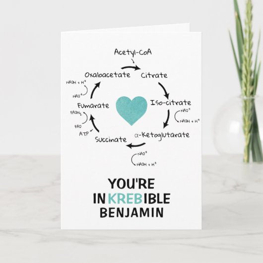 Science Valentijn Kreb's Cycle Biology Heart Feestdagen Kaart (Voorkant)