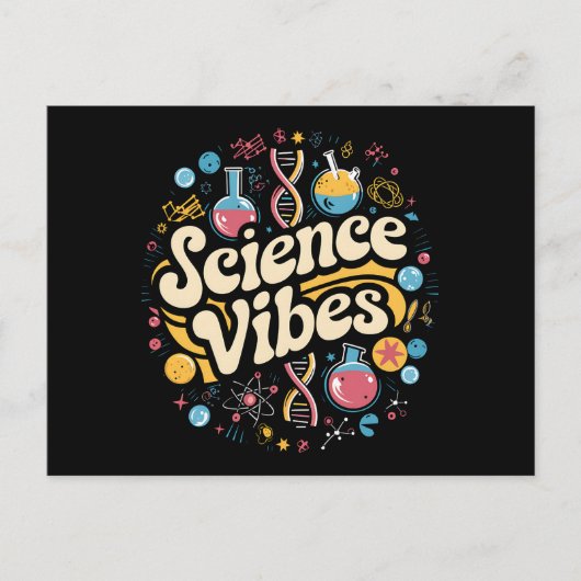 Science Vibes Groovy Eerste Dag Terug Naar School Briefkaart (Voorkant)