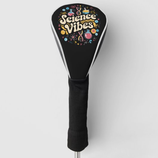 Science Vibes Groovy Eerste Dag Terug Naar School  Golfheadcover (Voorkant)