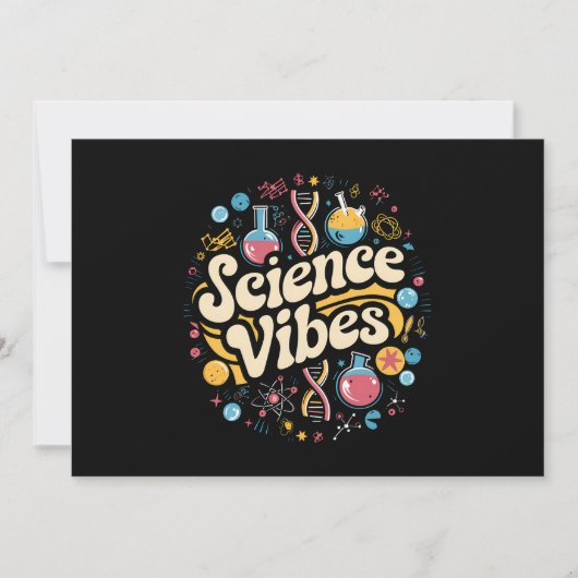 Science Vibes Groovy Eerste Dag Terug naar School Kaart (Voorkant)