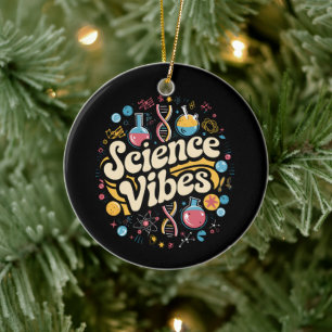 Science Vibes Groovy Eerste Dag Terug Naar School Keramisch Ornament