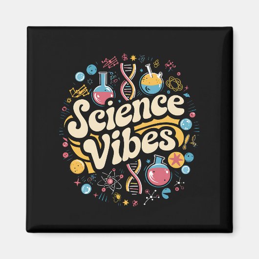 Science Vibes Groovy Eerste Dag Terug Naar School Magneet (Voorkant)
